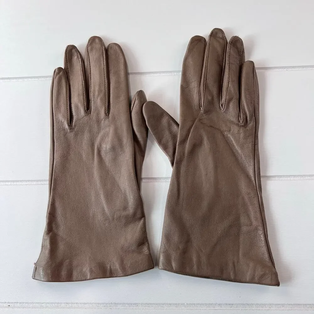 Grandoe Vintage Light brown Women’s leather Gloves Size 7.5